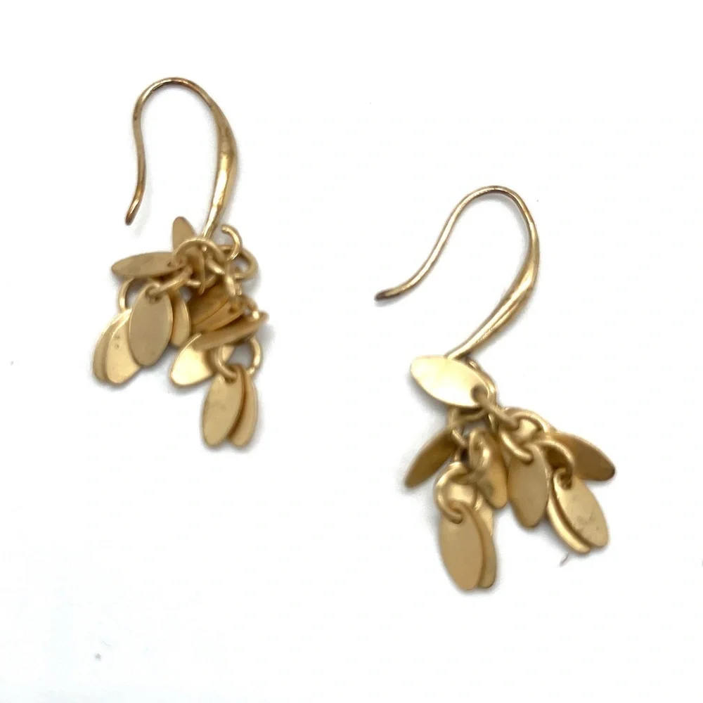 Elegant Gold Tone Dangle Earrings